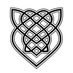Celtic knot vector illustration. Celtic national style interlaced pattern isolated vector. Patrick's Day celebration. Nordic symbol.