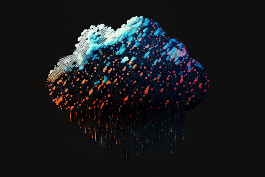 Technology data center on cloud service. Cloud computing concept. Generative AI