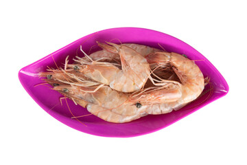 View Fresh shrimp in the bowl top view