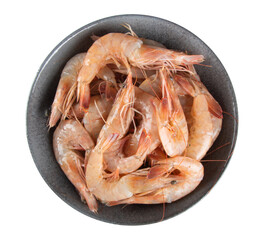 View Fresh shrimp in the bowl top view