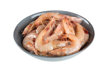 View Fresh shrimp in the bowl top view