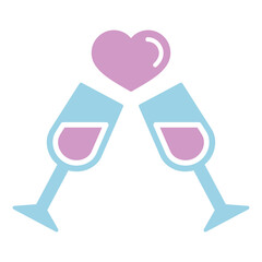 Fototapeta premium Two champagne glasses couple love drink cheers
