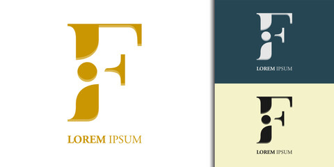 initial F iF Fi logo design template