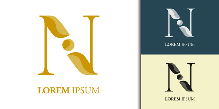 Luxury initial N  logo design template