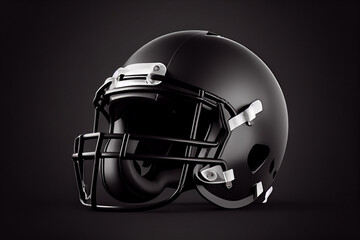 Fototapeta premium American football Helm auf schwarzen Hintergrund - Generative AI