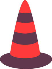 Road cone sign flat icon