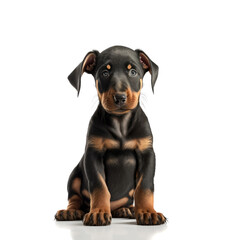 Adorable and cute purebred puppy looking at the camera. Generative AI