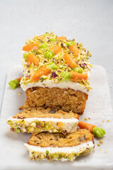 carrot loaf cake with walnuts