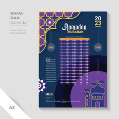 Unique ramadan calendar design template.
