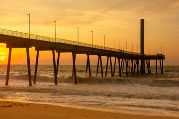 Pier at sunset golden hour