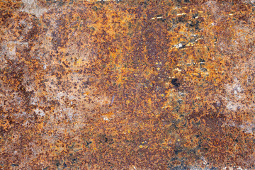 Rusted piece of copper panel grunge background texture
