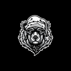 Santa Bear Mascot Logo Design