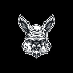 Santa Rabbit Mascot Design Vector