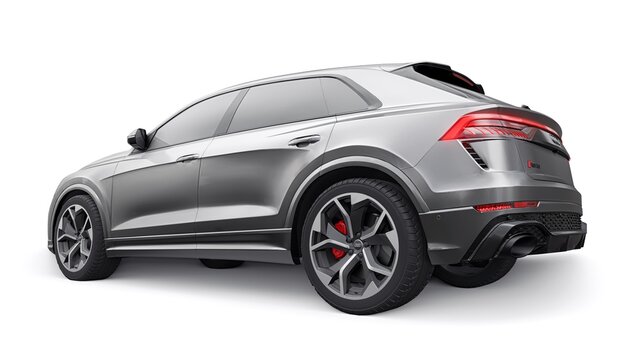 Berlin. Germany. November 08, 2022. Audi RSQ8 2022. sports SUV with four-wheel drive quattro for driving pleasure as well as for family and work. 3d illustration.