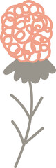 Hand drawn abstract wildflower flat icon Spring floral design