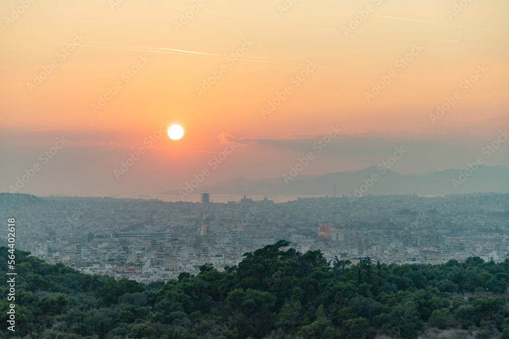 Sticker Athens at Sunset