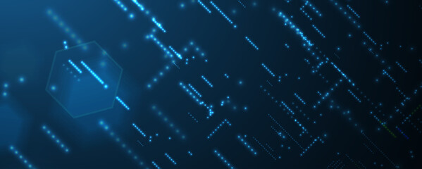 Quantum processing. Deep learning artificial intelligence. Future new technology  for business or science presentation