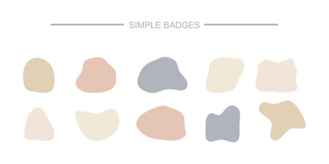 Minimal pastel shapes. Pastel minimal badge collection vectors