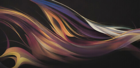 a colorful swirl of paint on a black background with a black background