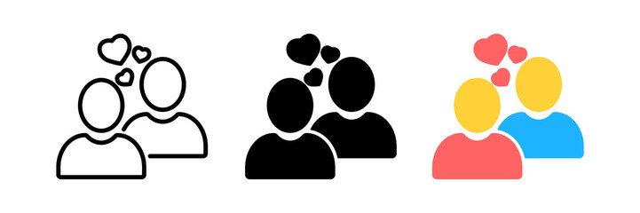 family, couple symbol, two person with love icon vector eps 10