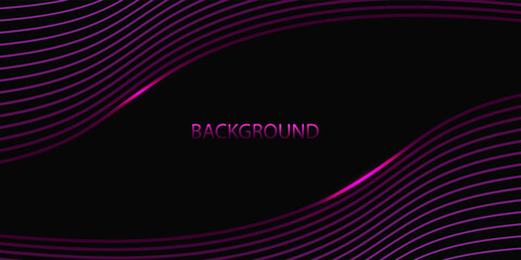 Abstract background. Pink waves on black. Modern background. vector eps10