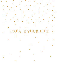 Golden slogan typography design. gold confetti rain.