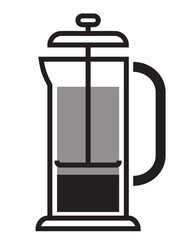 Layered French Press Coffee Pot ready for animation