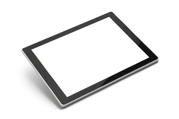 Tablet computer with blank screen, isolated on white background. Based on Generative AI