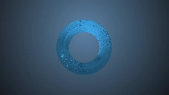 3D rendering of a rotating glass torus