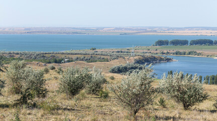 Landscape of the northern part of the Republic of Moldova with the Dniester River.