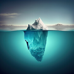Tip of the iceberg. Business concept. generative ai. Iceberg. Success business metaphor - obrazy, fototapety, plakaty