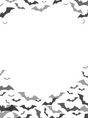 Illustration of many bats on a transparent background. Halloween design.