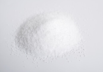 Stevioside powder. Natural sweetener on white background