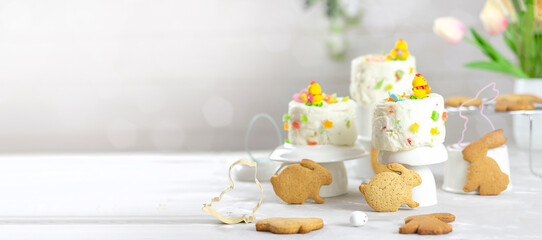 Easter background. Easter eggs and bunnies. happy easter card. Easter cottage cheese. Easter....