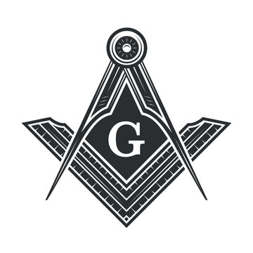 Freemasonry, Mason, Illuminati conspiracy logo template. Vector illustration
