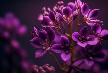 Beautiful purple spring flowers. 3D Illustration