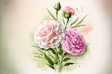 Vintage wallpaper, flowers illustration, Generative AI