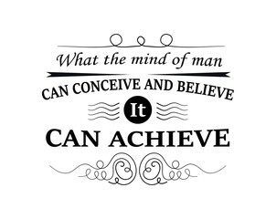 Obraz premium Topographic black poster. Motivation, positive attitude and optimism. Wisdom and selfdevelopment. Poster or banner for website. Can conceive and believe can achieve. Cartoon flat vector illustration