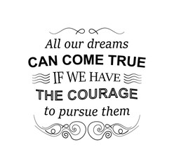 Topographic black poster. All our dreams can come true if we have courage to pursue them. Motivation and wisdom. Poster or banner for website. Cartoon flat vector illustration