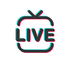 Live streaming in social media icon. Online stream symbol on digital platforms.