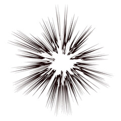Vector Explode Flash, Cartoon Explosion, Star Burst on White Background.
