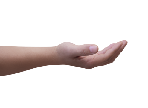 open hand on transparent background PNG