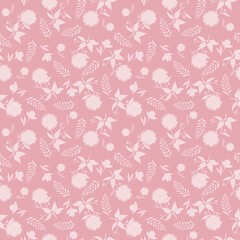 Pastel pink ditsy flowers seamless pattern