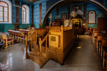 Interior of synagogue in Tbilisi, Georgia