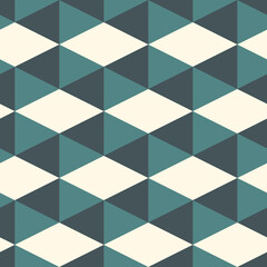 Contemporary geometric pattern. Repeated triangles ornament. Modern geo abstract background. Seamless surface design. Mosaic wallpaper. Digital paper, textile print. Vector illustration