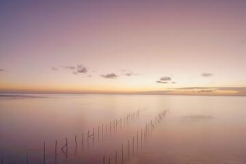 Fototapeta na wymiar Sunset over the ocean