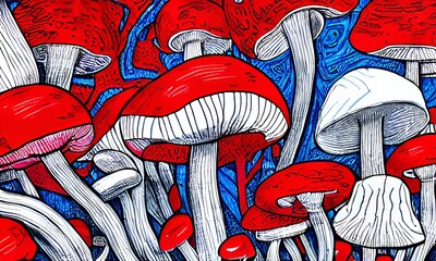 mushroom pattern wallpaper