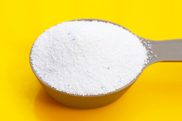 Detergent powder for clothes washing. Laundry concept.