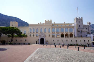 Fototapeta na wymiar Facade of the Prince's Palace of Monaco