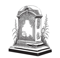Tombstone vintage sketch hand drawn engraving style Vector illustration